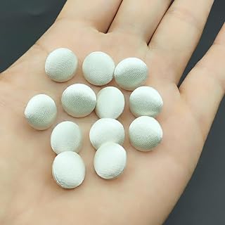 30pcs Ivory Satin Cloth Buttons with Metal Shank Bridal Wedding Dress Satin Buttons 1/2 Inch (12.5mm)