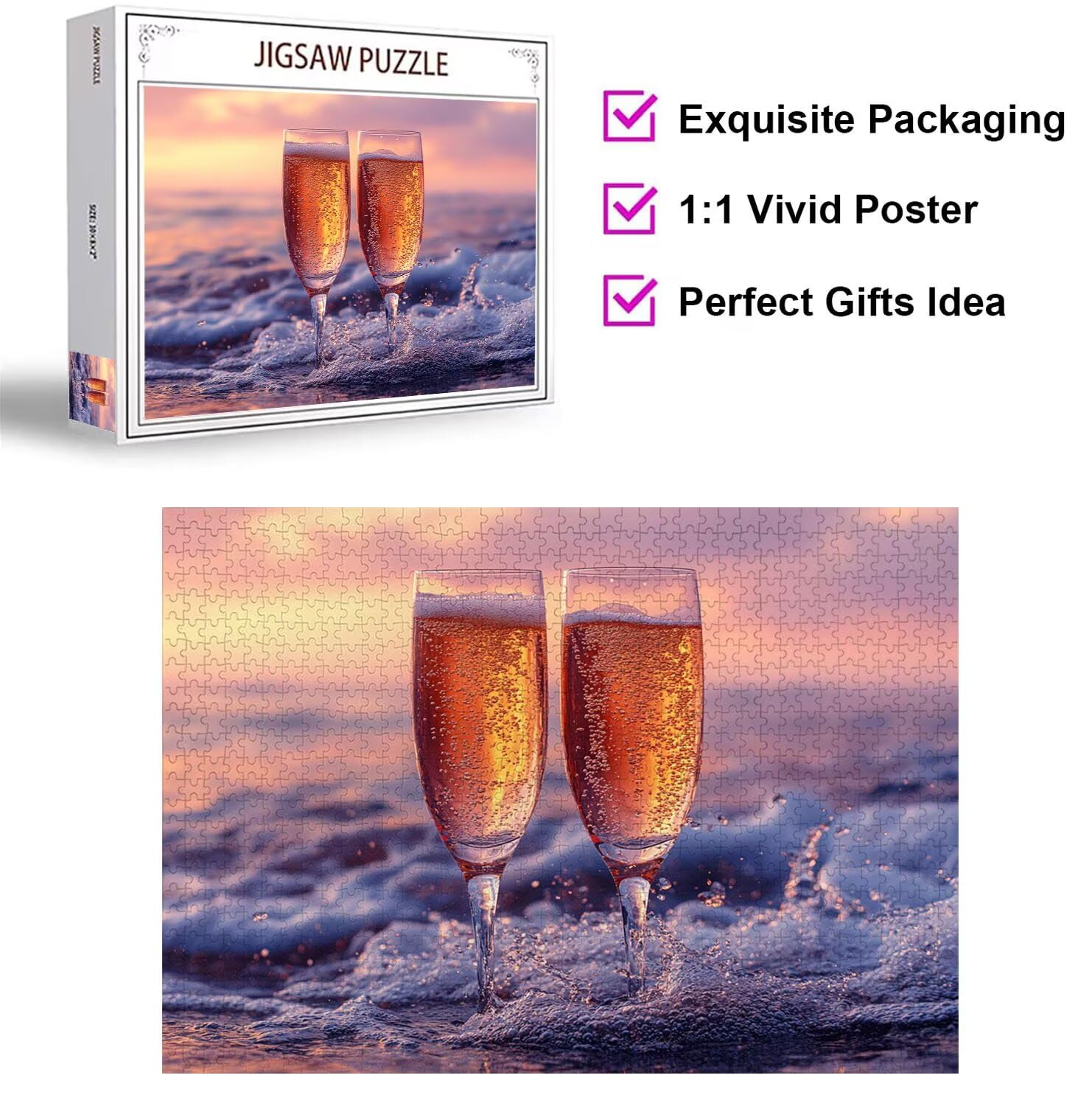 Puzzle 3000 Pezzi bicchiere Puzzle Adulti, Gioco Educativo, n-363 | Jigsaw Puzzles spiaggia, Impossibile Difficile Sfida, Classici Gioco Familiare, Giochi Divertenti, Idee Regalo