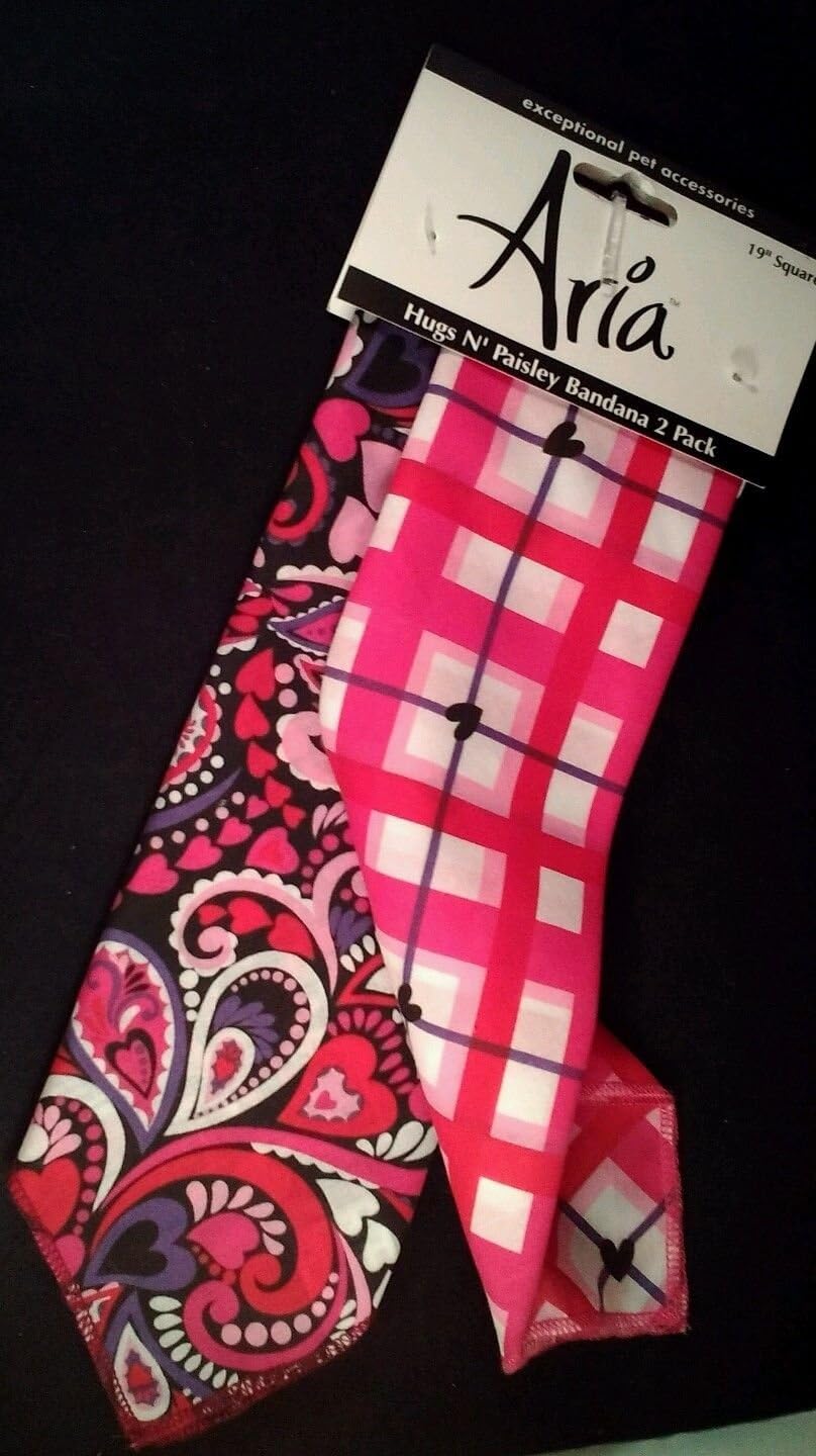 Petedge DT3546 02 Aria Hugs N Paisley Bandana 2 pk Pet