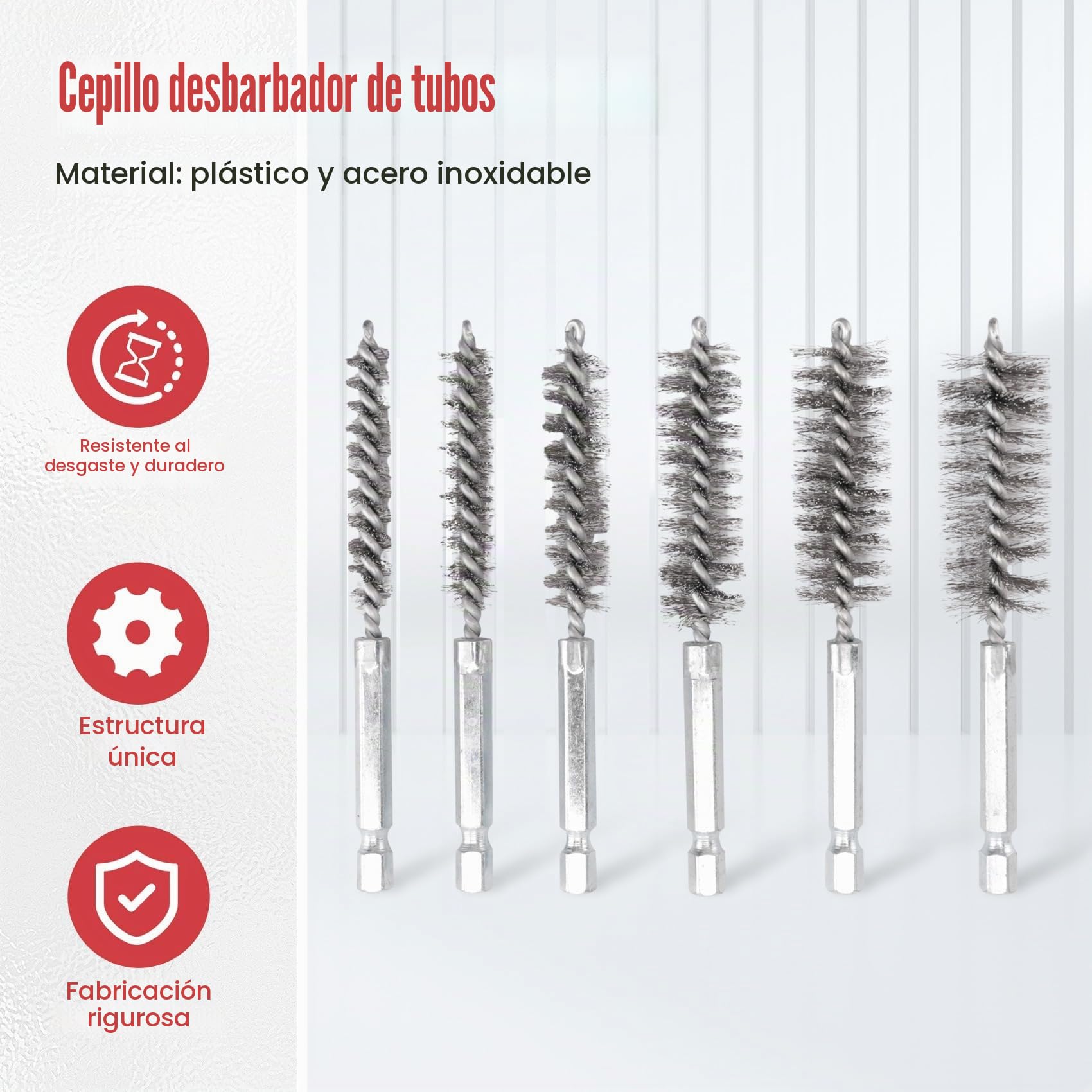 Kit de limpieza de tubos de cobre para taladro, cepillo de limpieza de tuberías, limpieza de tubos de cobre, mangueras y accesorios para soldar