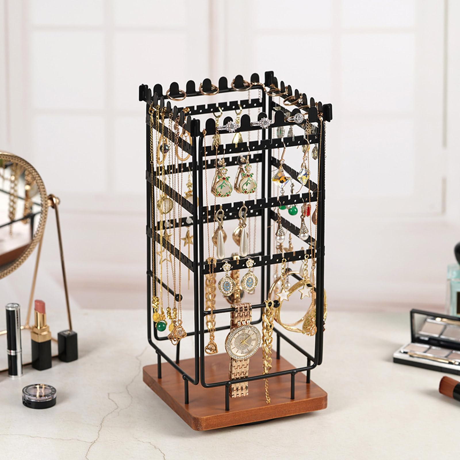 Amazon｜ZYKEJJDDAK 360回転ジュエリーホルダー スタイリッシュな