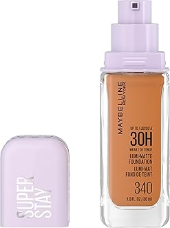 Super Stay Lumi-Matte Foundation, Lightweight and Buildable Full Coverage Foundation Makeup For Up To 30HR Wear, 340, 1 Count