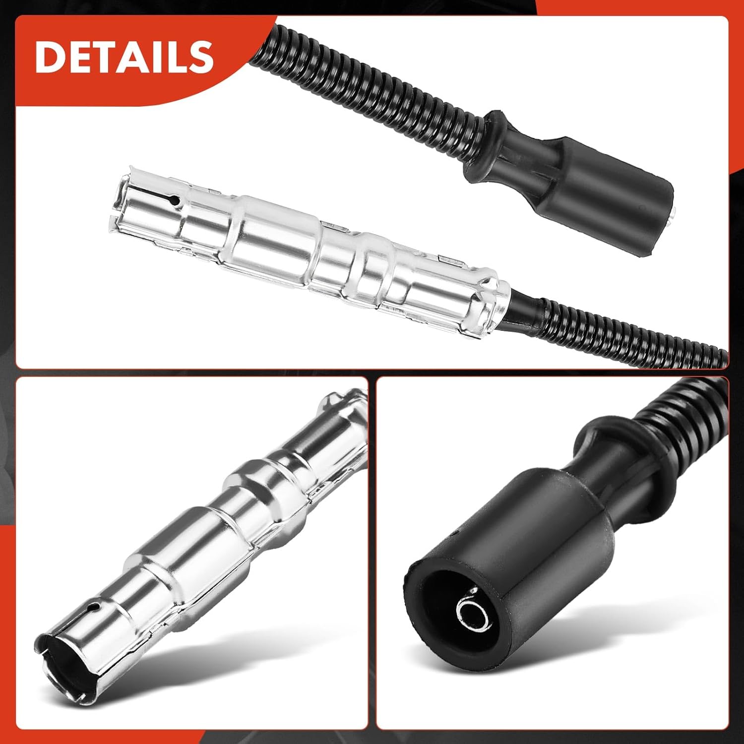 A-Premium Ignition Spark Plug Wires Set of 16 Compatible with Mercedes-Benz CLK430, C43 C55 AMG, E430 E500 E55 AMG, R500, G500 G55 AMG, S430 S500 S55 SLK55 AMG