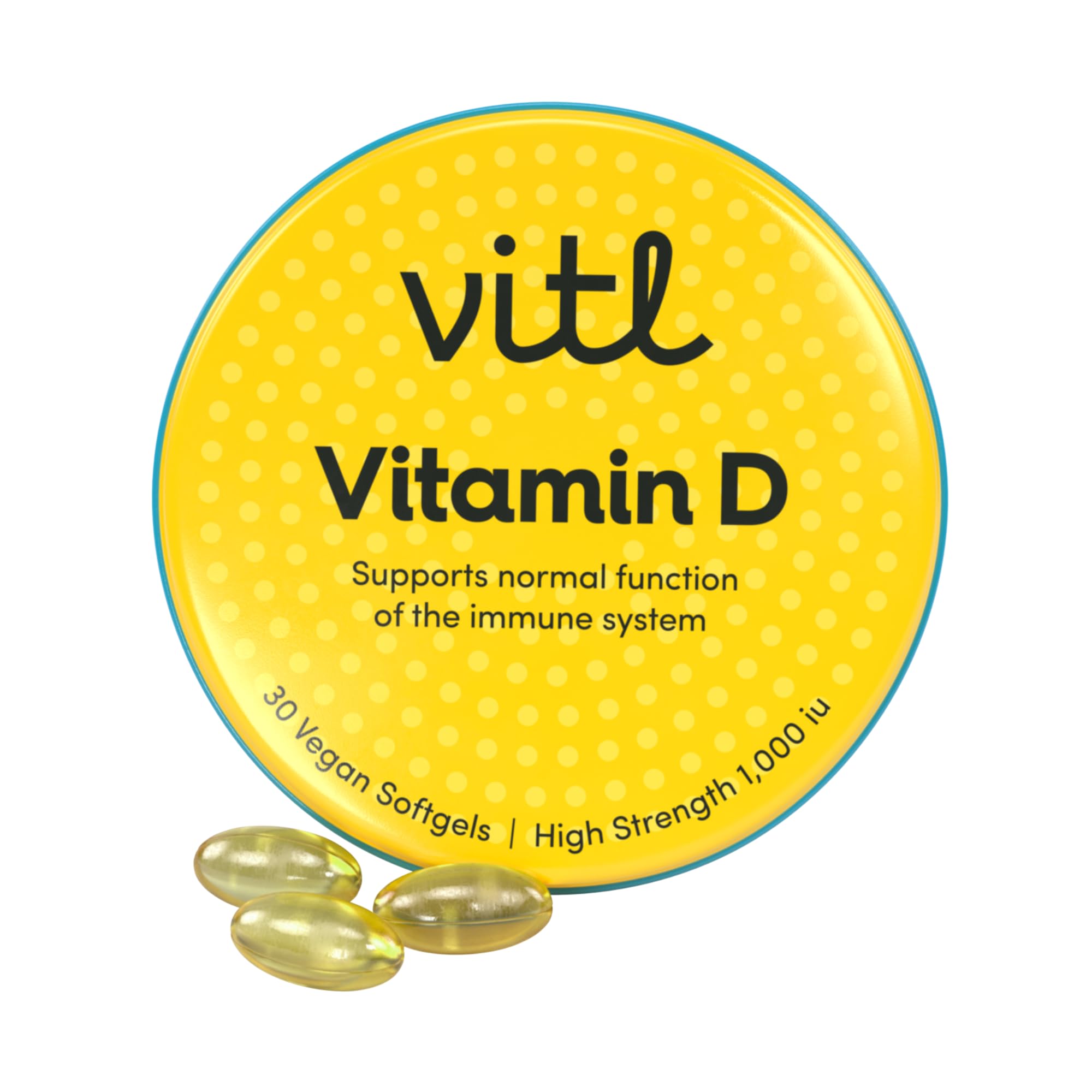 Vitl Vitamin D3 Supplement, Easy Swallow Softgel Capsules (1 Month Supply)