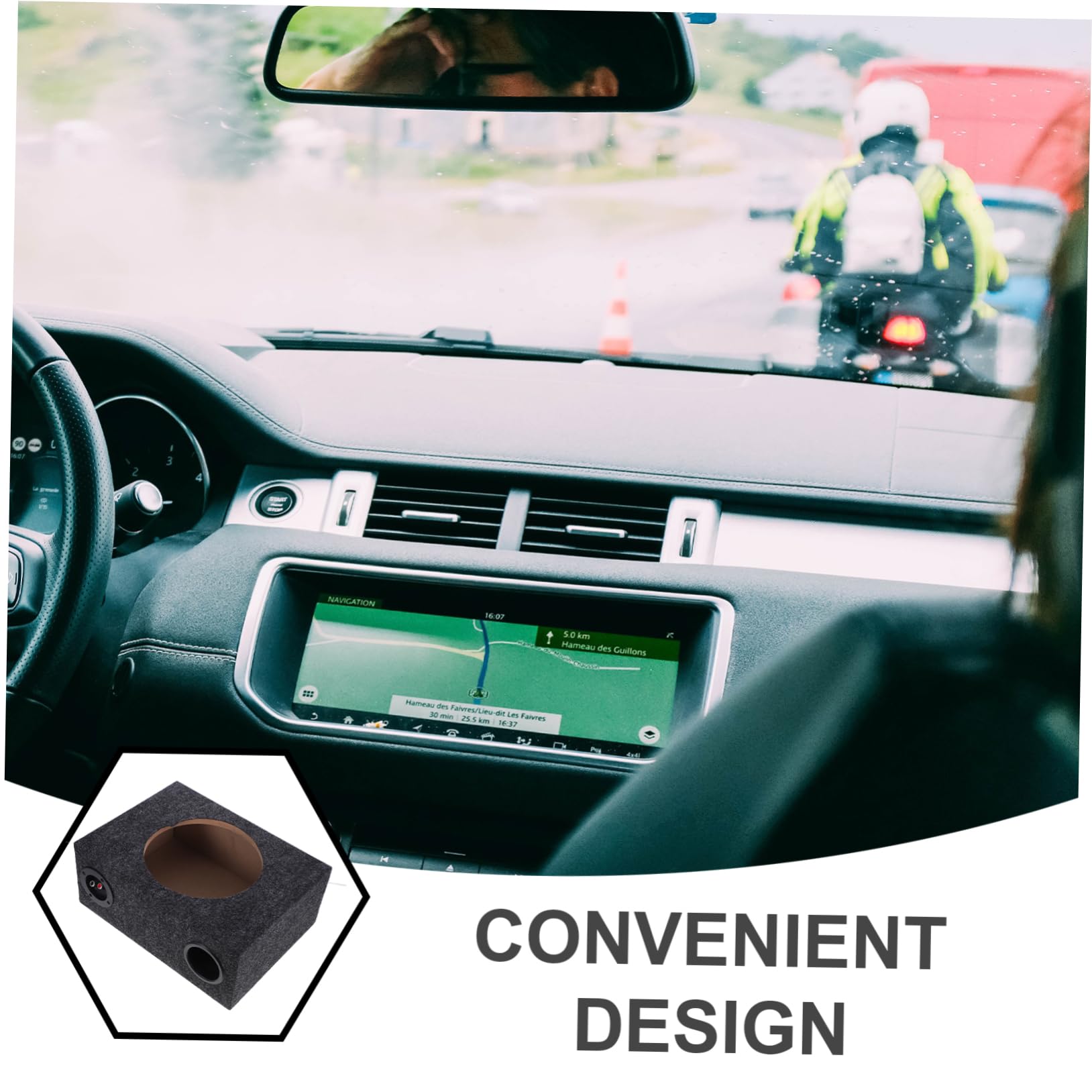 Vaguelly Box Cassa in Legno e Abs Auto da 10 Pollici per Subwoofer prodotti Design Sottile e Installazione Semplice per Integrazione negli Interni del Veicolo