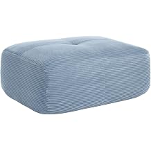 Blue Ottoman for Modular Sectional Sofa, Corduroy Deep Seat for Oversized Compressed Boneless Sectional Couches for Living Room Bedroom Apartment, Cloud Sofa Couch, Memory Foam, No Assembly
