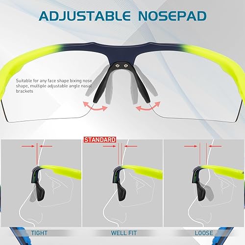 Miniatura 5 de SCVCN Gafas de sol deportivas fotocromáticas para ciclismo, gafas transparentes para hombres y mujeres, protección UV400, MTB BMX, pesca, correr, S86