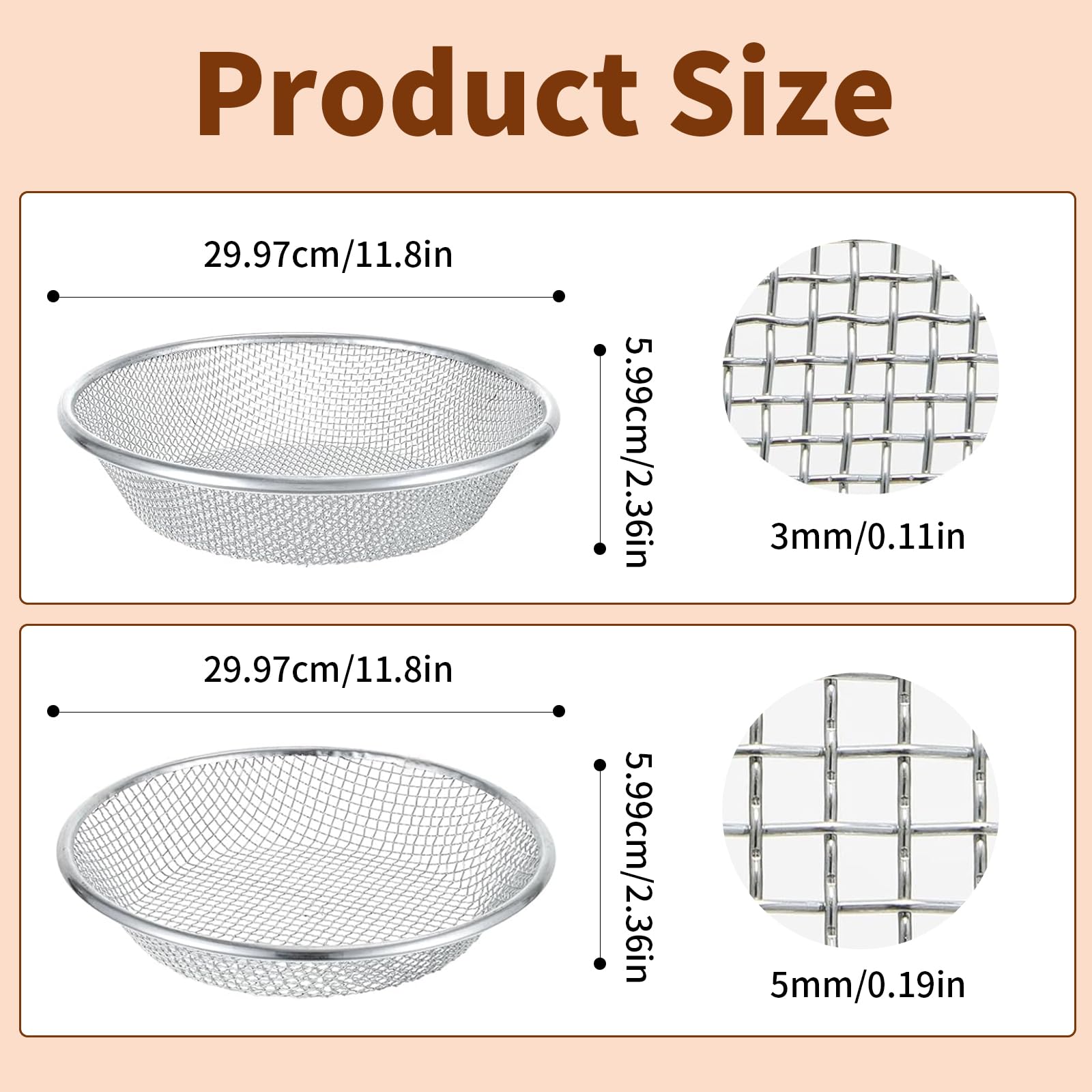 Tamis de Sol: 2 Pièces 3mm, 6mm Tamis Jardin Rond, Kompostsieb pour Tamiser la Terre, Le Compost et Les Semences