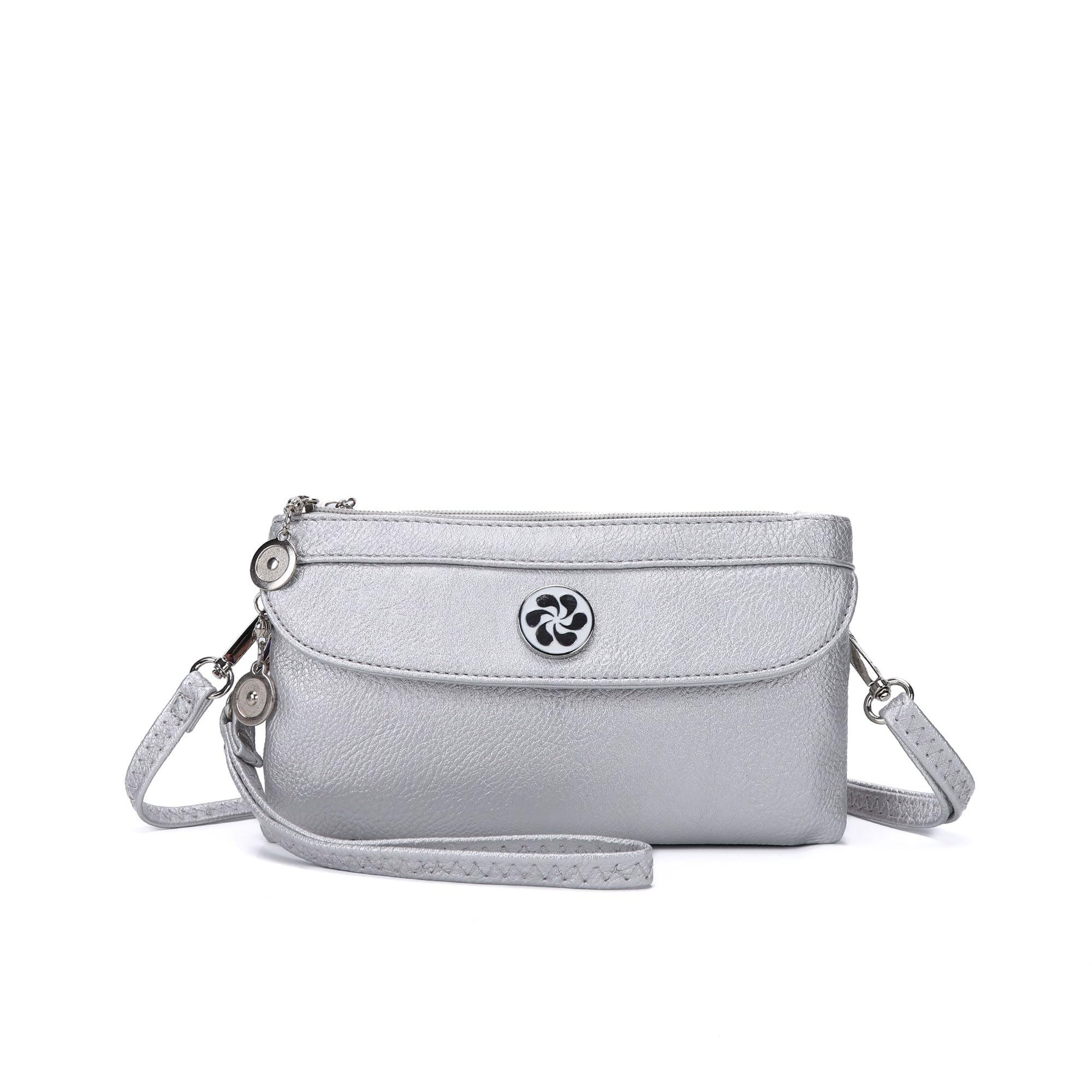 Angel Kiss Crossbody Bags Small Purses for Women Vegan Leather Cell Phone Wallet Purse with Wristlet Strap