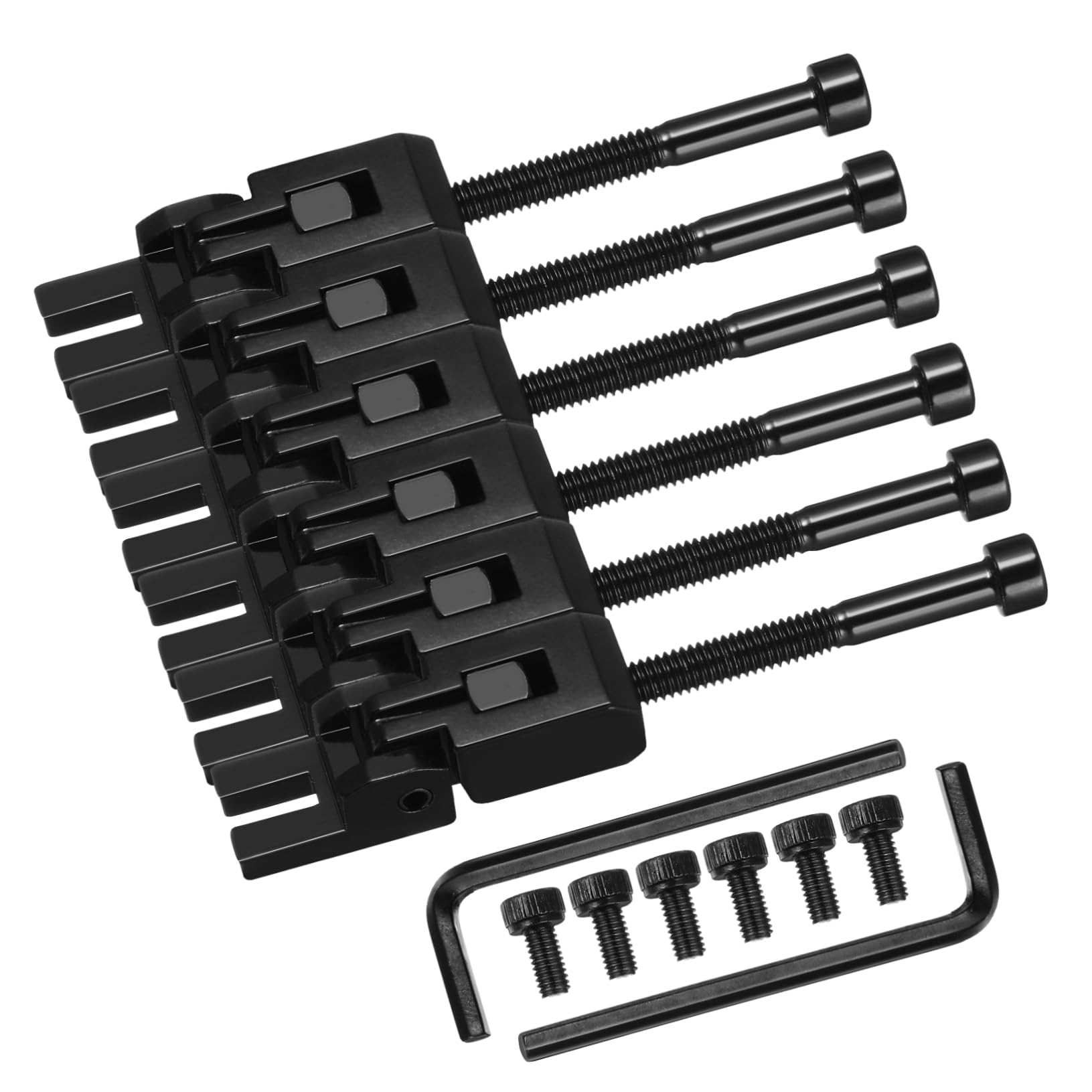 Toddmomy Metal Guitar Saddles Set for Bridge 6 Double Locking Saddles Screws Parts for Electric Guitar Random Color