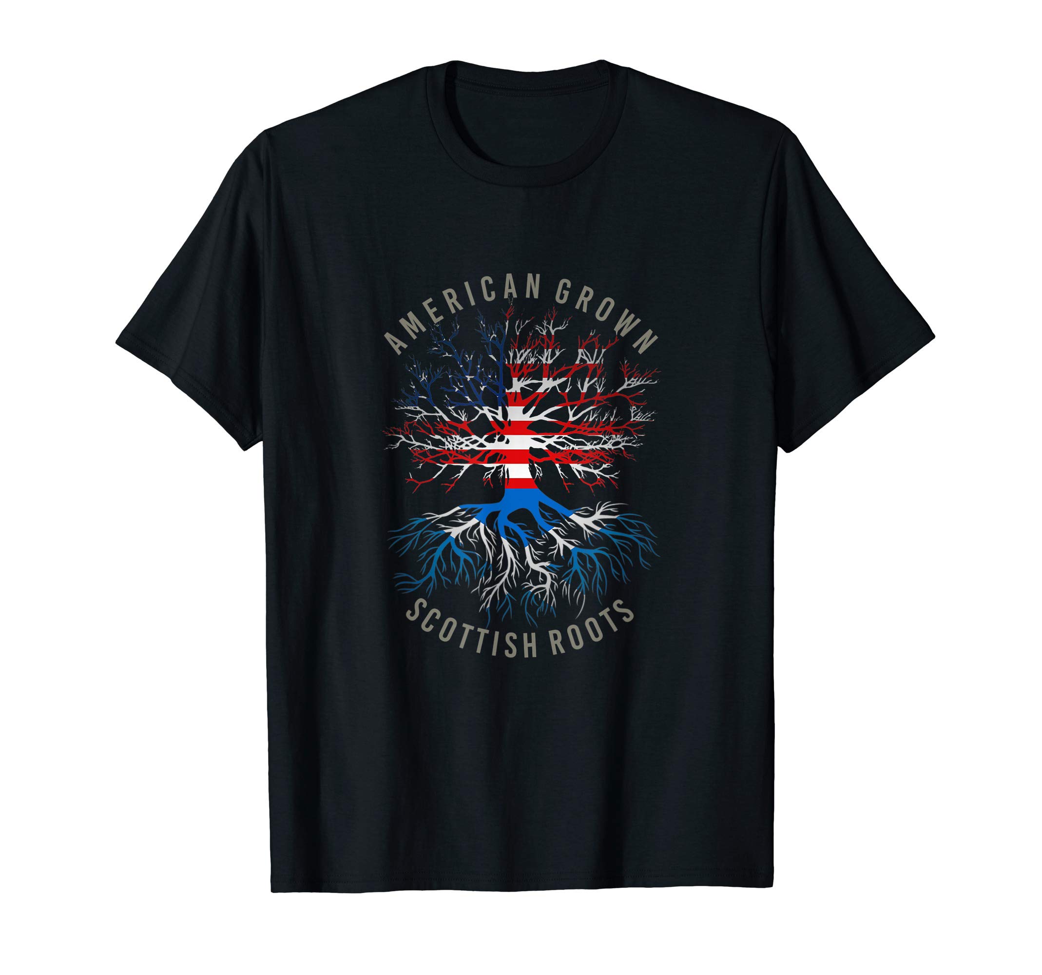 American Grown Roots Heritage Gifts & Apparel USAAmerican Grown Scottish Roots USA Scotland Flag Heritage T-ShirtOEKO-TEX STANDARD 100