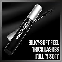 Vista 3 de Máscara a prueba de agua, Full'N soft de Maybelline, muy Negro [311], 0.28 onzas, Muy negro