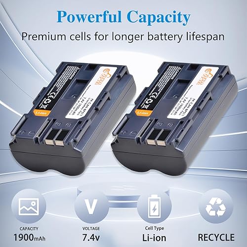 Miniatura 3 de BP-511 BP-511A Batería y LED USB Cargador dual para Canon EOS 5D, 10D, 20D, 30D, 40D, 50D, Digital Rebel 1D, D60, 300D, D30, Kiss Powershot G5, Pro