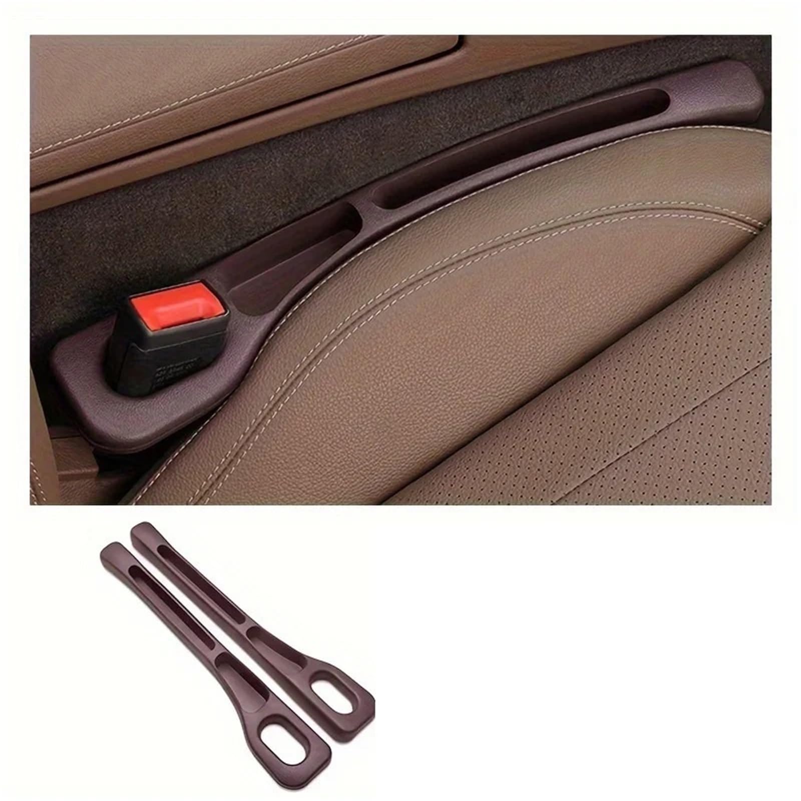 DASJKDI 2pcs Pair Universal Car Seat Gap Plug Strip Side Seam Filler Leak Proof Storage Organizer for car(2pcs Brown)