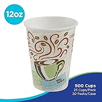 Vista 2 de Dixie PerfecTouch 12 oz Paper Coffee Cups By GP PRO, Coffee Haze Design, 500 Count (25 Disposable Cups Per Sleeve, 20 Sleeves Per Case), 5342DX