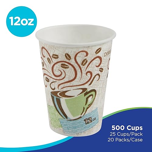 Miniatura 2 de Vaso térmico de papel de 12 onzas con un diseño de café de Dixie PerfecTouch 5342CD Viene con 20 fundas aislantes y 50 vasos por funda 20
