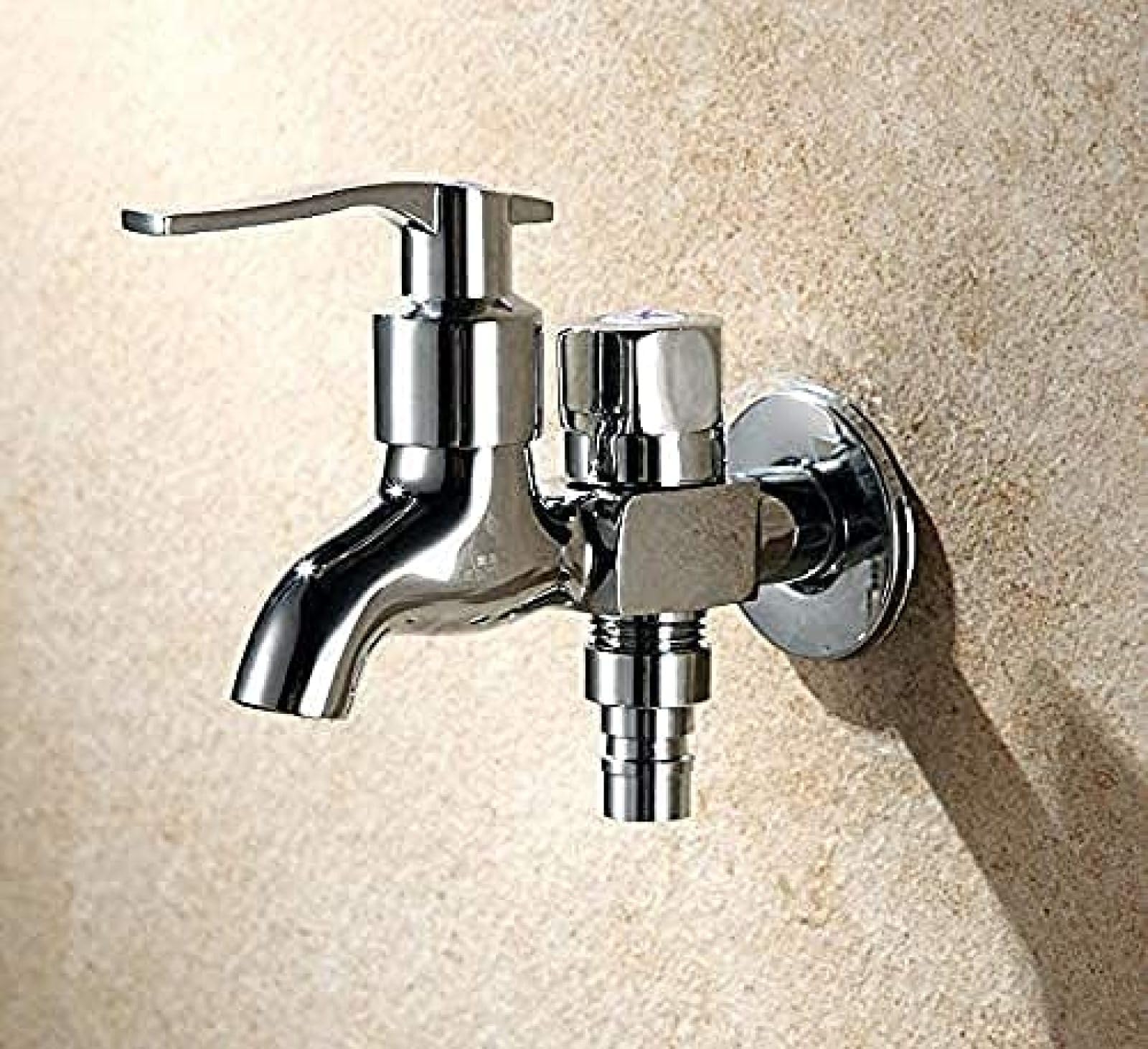 Rubinetto per lavatrice a doppia testa in ottone con rubinetto per piscina, lavello a doppia maniglia, doppio rubinetto per giardino esterno