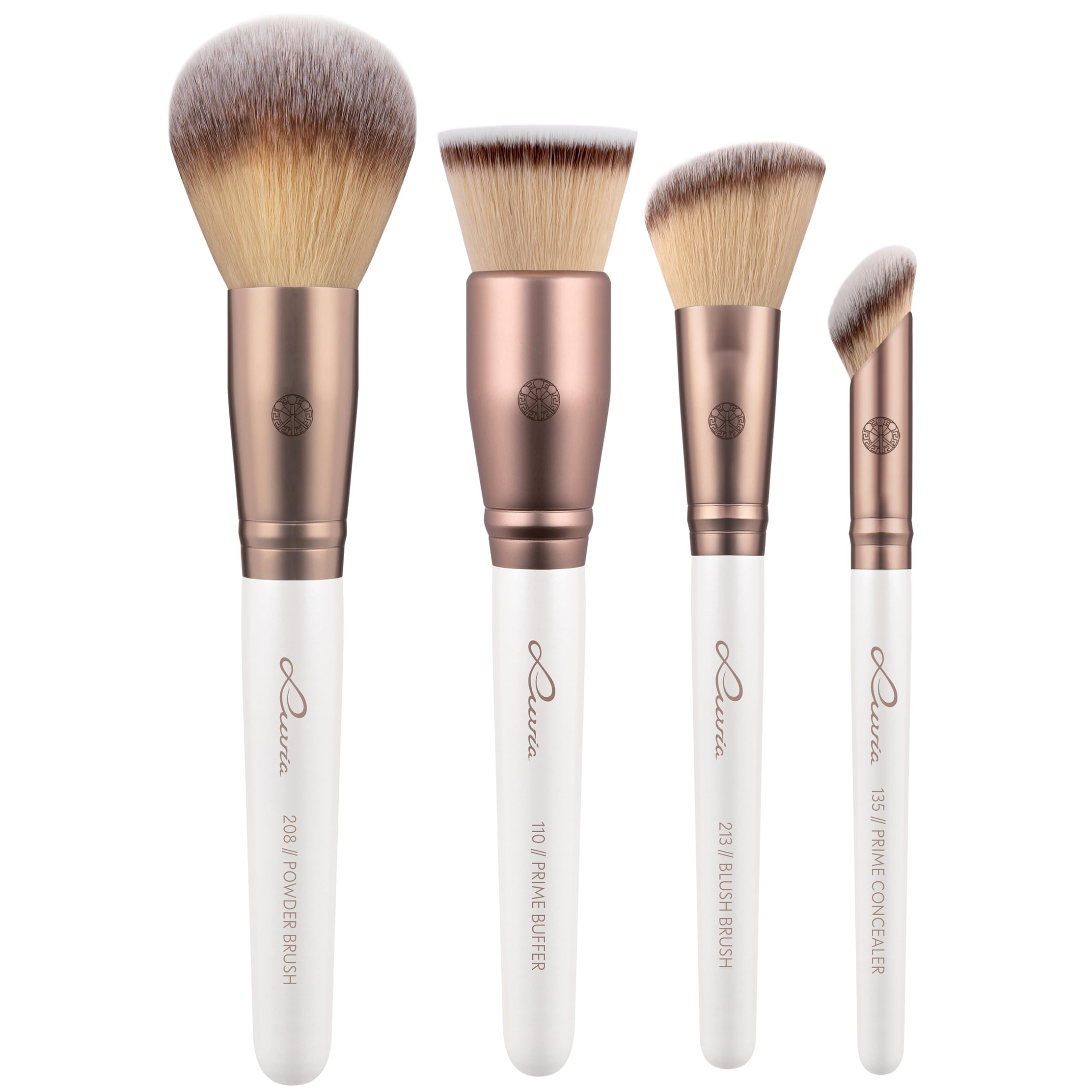 Luvia Ultimate Glam Kit de 14 pinceaux de maquillage végétaliens avec éponge mélangeur et tampon en poudre pour fond de teint, blush, surligneur et fard à paupières