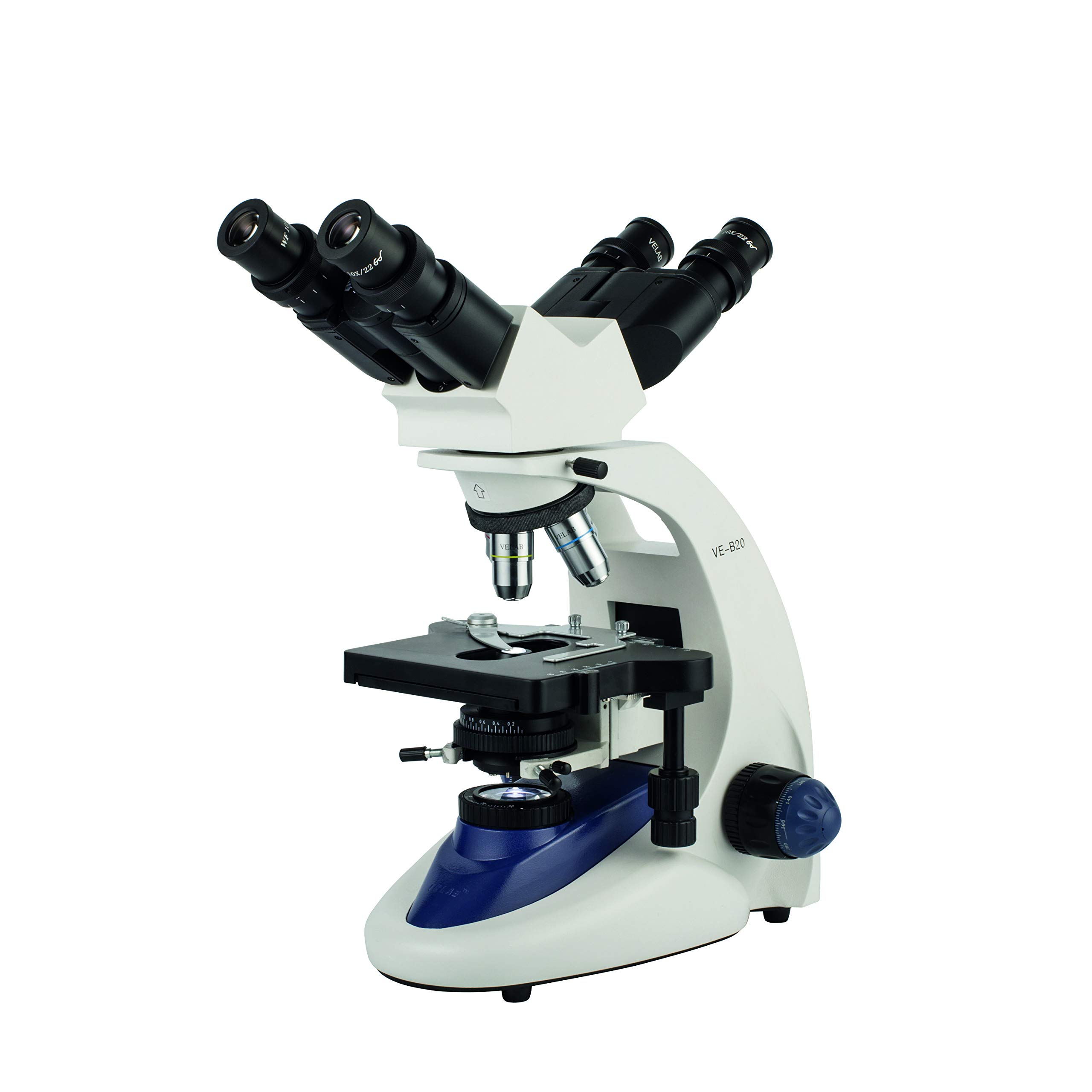 VE-B20 Binocular Microscope w/Double Head, Advanced Optics, LED Lighting and Quadruple Nose Piece