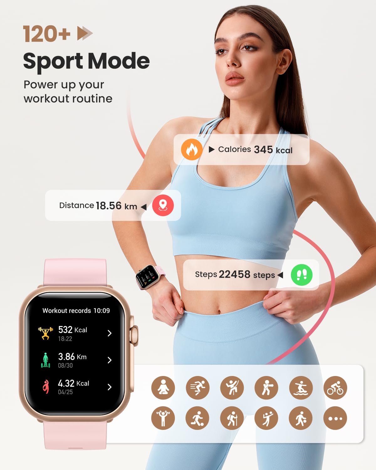 Smart Watch per uomo e donna con chiamate Bluetooth, fitness tracker, monitoraggio della frequenza cardiaca e del sonno, ricarica magnetica, durata della batteria extra lunga, grande schermo HD