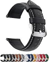 Fullmosa Quick Release Genuine Leather Watch Bands 12-24mm for Samsung Galaxy Watch, Garmin Venu, Fossil - Men Women Straps