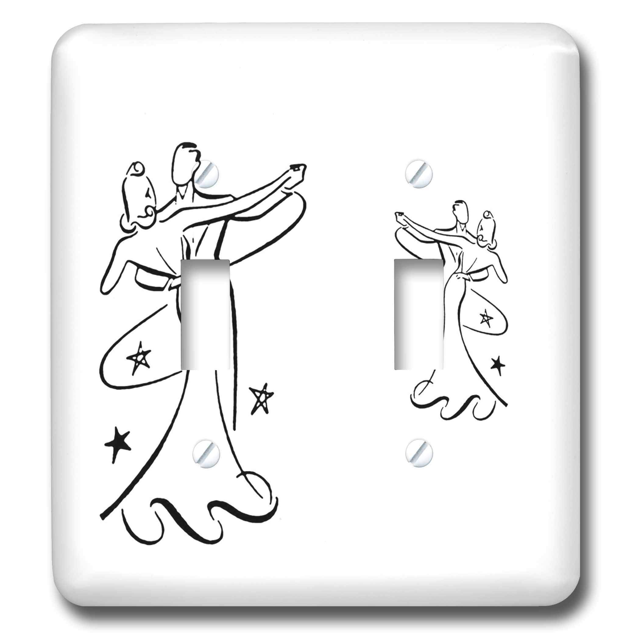 Interruptor doble decorativo 3dRose lsp_41024_2 Dancers resistente