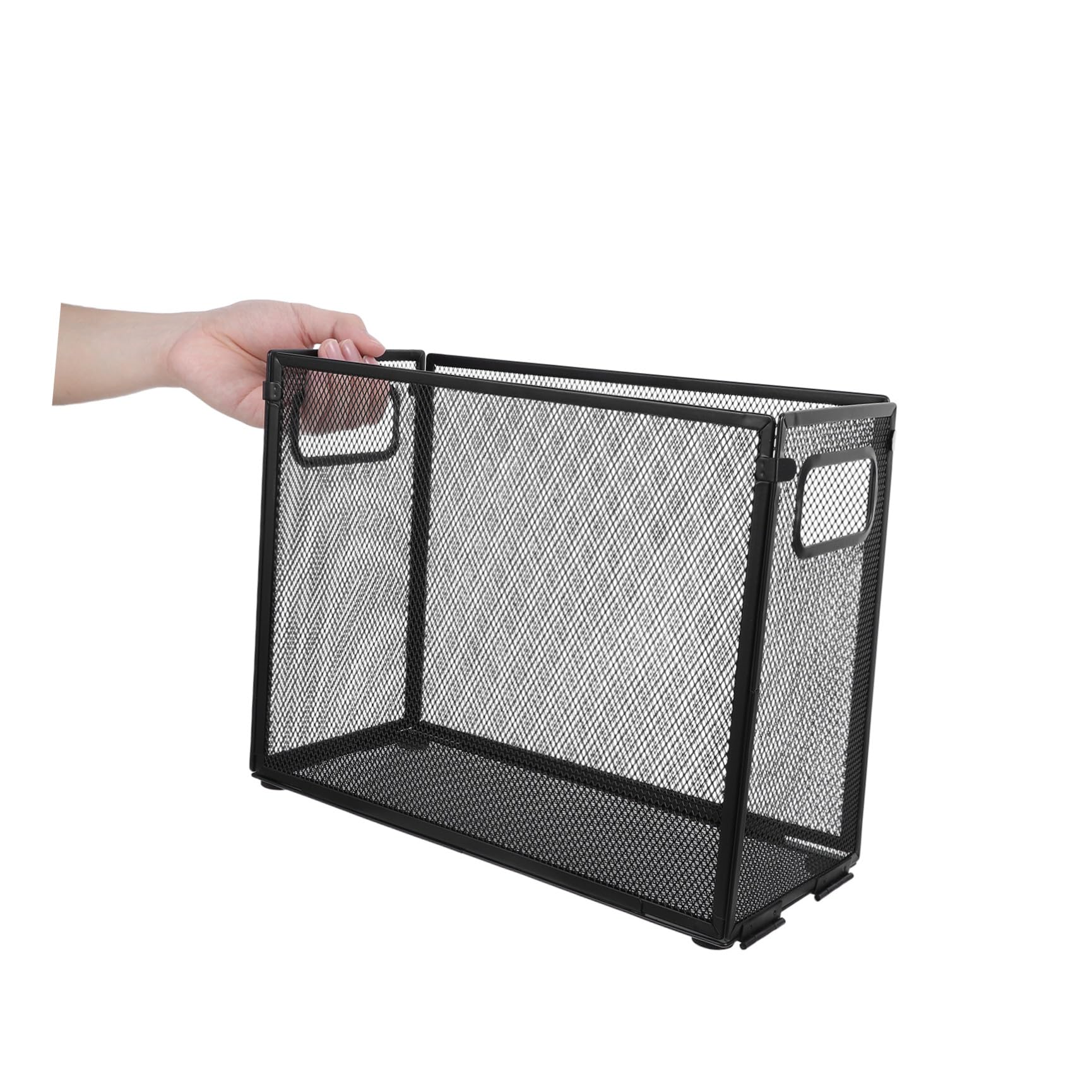 Organizador de Archivos de Metal Negro Estructura Desmontable y Dimensión Ajustable para Contratos y Facturas en Escritorio de Oficina o Estudio