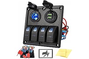 Kohree 4 Gang Boat Switch Panel with QC3.0 USB Outlet