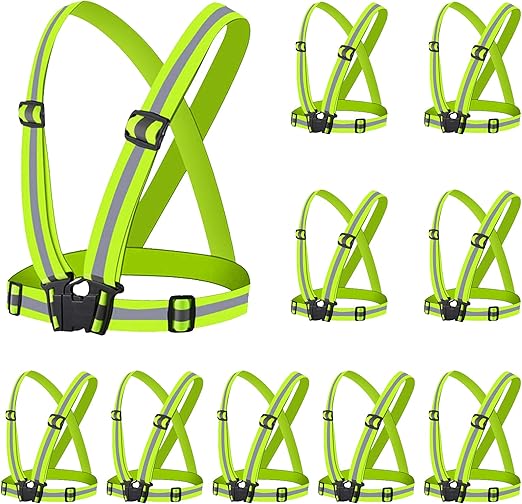 Reflective Vest - Running Vest Reflector, Reflective Running Vest with Safety Straps, High Visibility Reflector