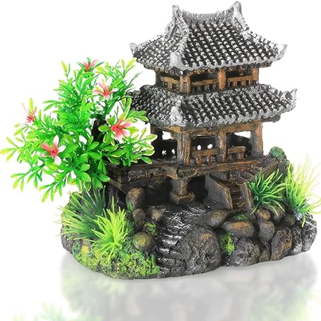 Amazon Co Jp Hiraism アクアリウム オブジェ 城 楼閣 和風 隠れ家 水槽 オーナメント 置物 インテリア 装飾 ペット用品