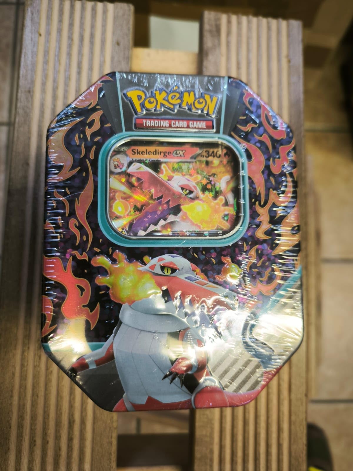 Amazon.com: Pokemon TCG: Paldea Partners Skeledirge EX Tin : Toys