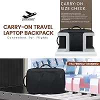 LOVEVOOK Kézipoggyász Hátizsák 30L - Bővíthető Utazótáska 15,6" Laptophoz, Repülőgép Fedélzeti Táska 180° Nyitással, Fekete 7