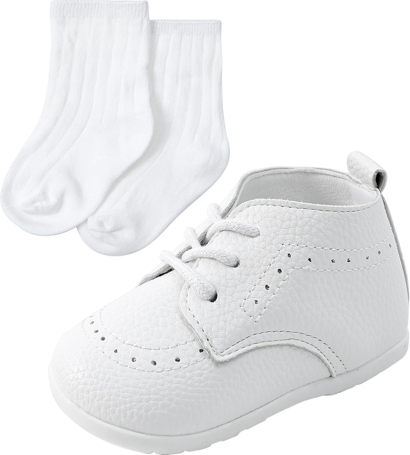 AGJ Baby Boy Dress Shoes Infant Oxford Loafers Wedding PU Leather Rubber Shoes Toddler Girl Flats Walking Shoes Set 3-24 Months
