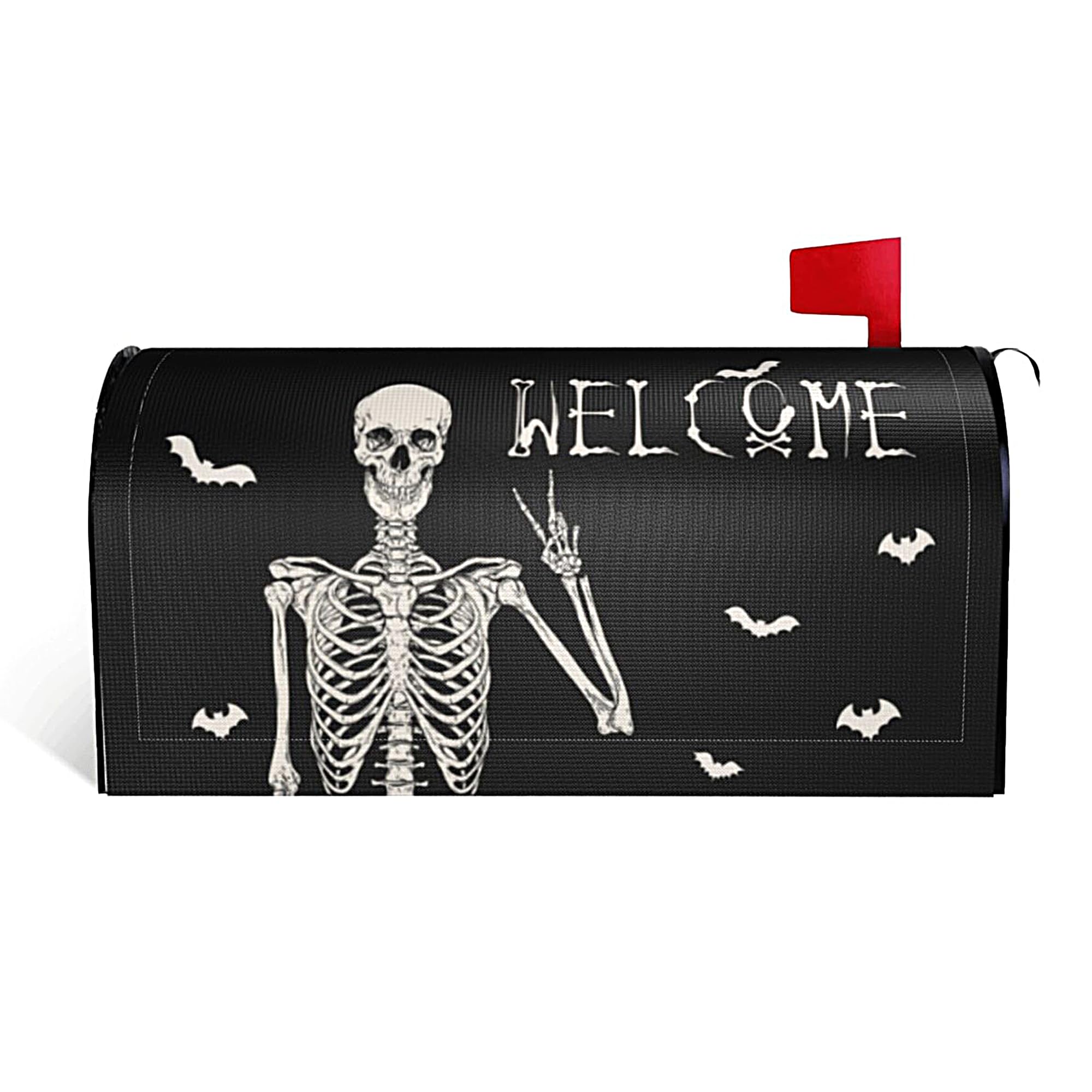 Halloween Skull Mailbox Covers Magnetic Letter Post Box Cover Wrap Decoration Welcome Home Garden Outdoor Yard Outside Farmhouse Home Decor 21