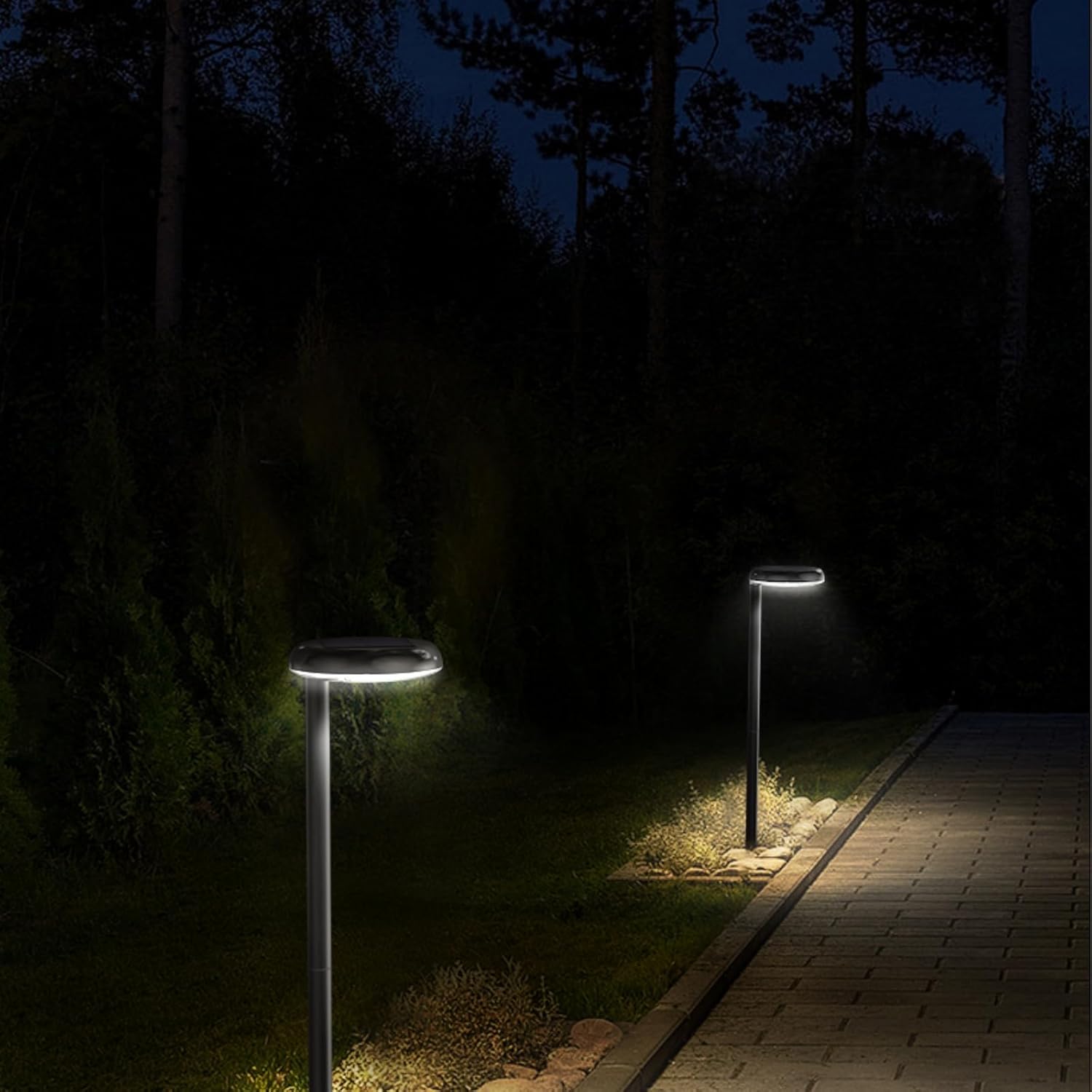Solar Pathway Lights - Super Bright 300 Lumens with 2-in-1 Warm White & Daylight Color, Solar Path Lights for Pathway, Sidewalk, Driveway, Garden,Parterre etc,Landscape Lighting (6-Pack)