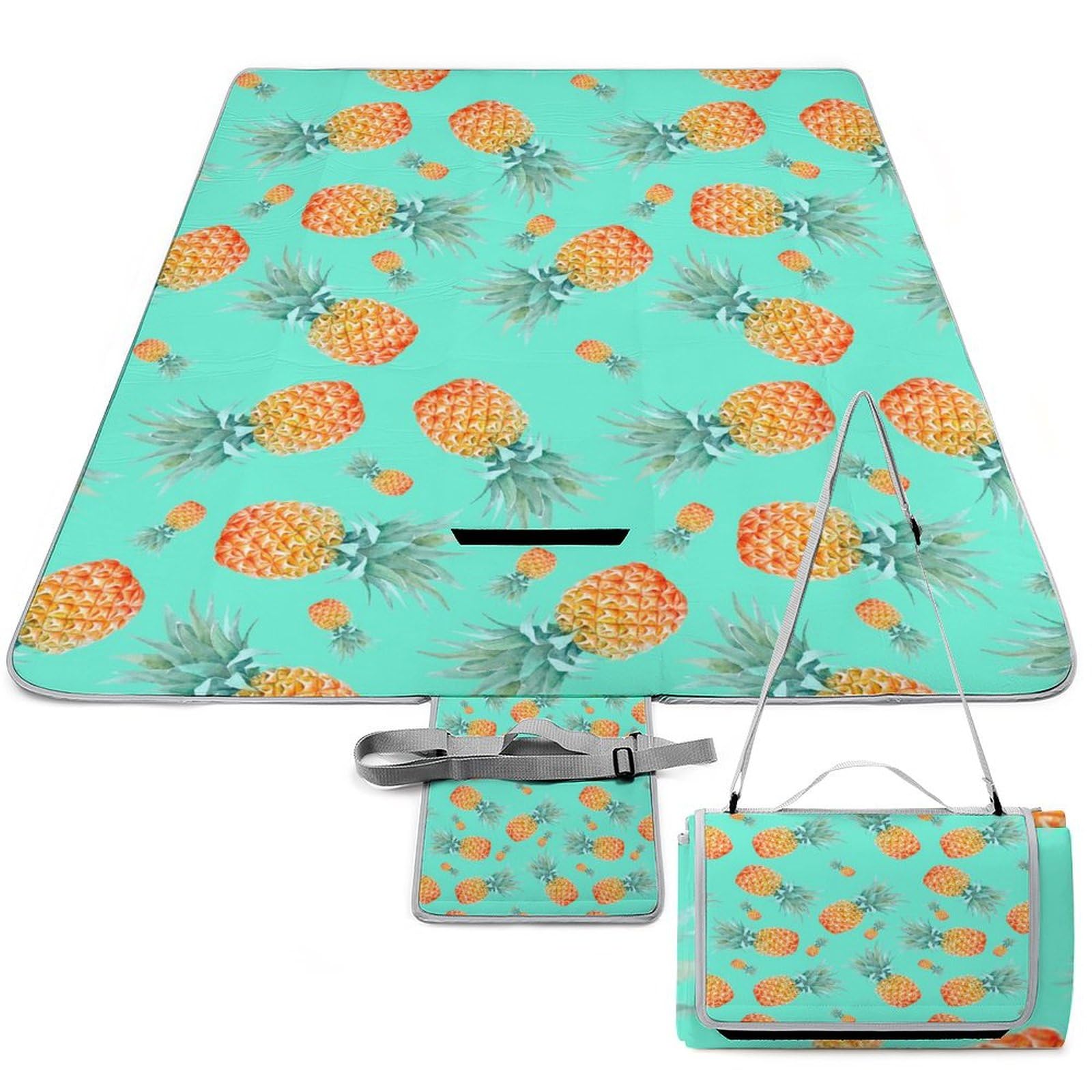 3D Stampa PineMela Contesto Coperta Picnic Impermeabile Stuoia Spiaggia Pieghevole Coperta Da Picnic Per Spiaggia Campeggio Pic-nic Attività All'aperto 148x148cm