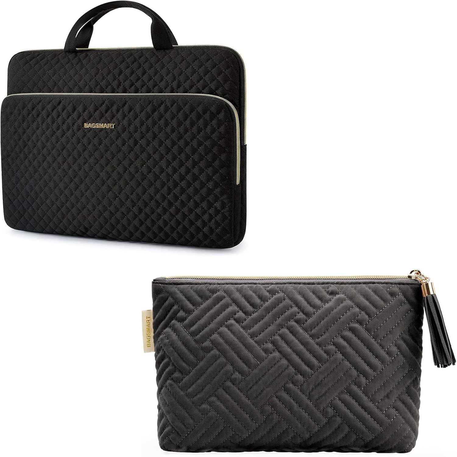 Laptop Sleeve with Small Cosmetic Bag 14 inch, BAGSMART