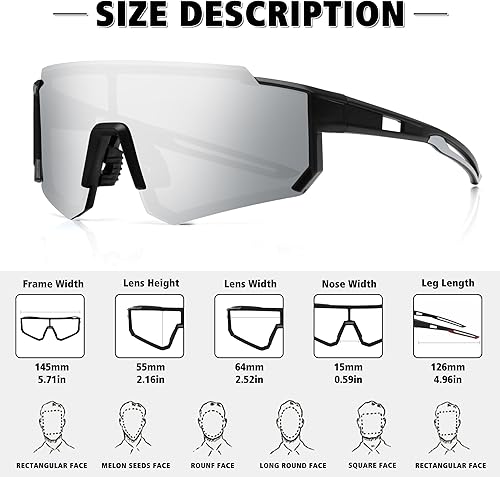 Miniatura 48 de STORYCOAST Lentes de sol deportivos polarizados para hombres y mujeres, para conducir, pesca, ciclismo, bicicleta de montaña, protección UV400