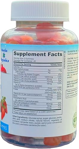 Miniatura 2 de Martin Organics Gomitas multivitamínicas sin gluten para mujeres y hombres, 90 unidades