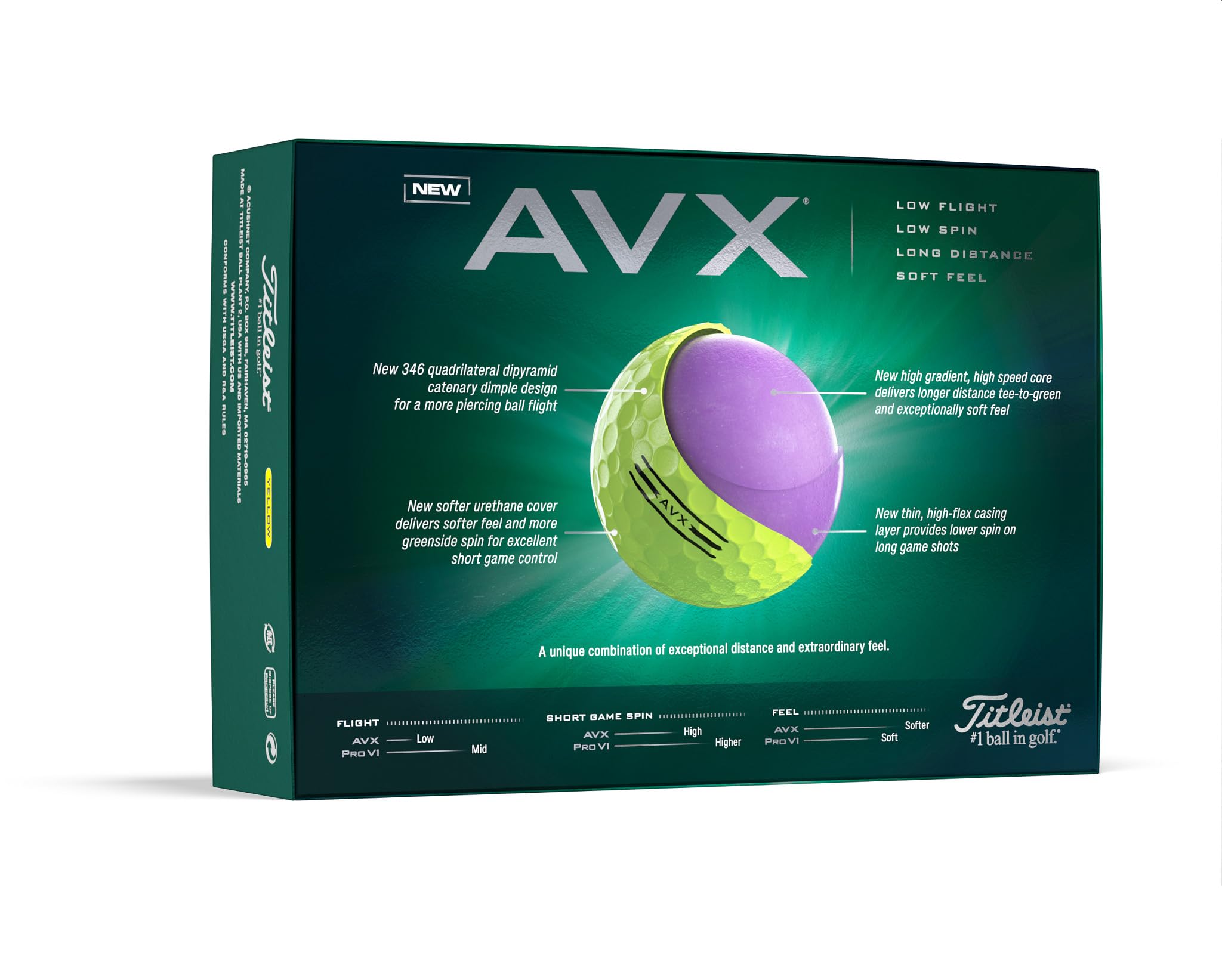 Titleist Herren 2020 Avx YLW Golfball