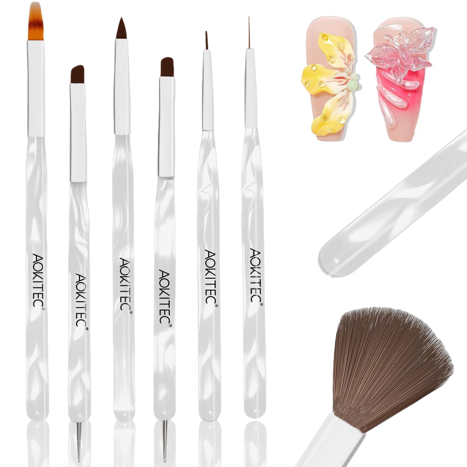 Aokitec Pinsel für Gelnägel Set