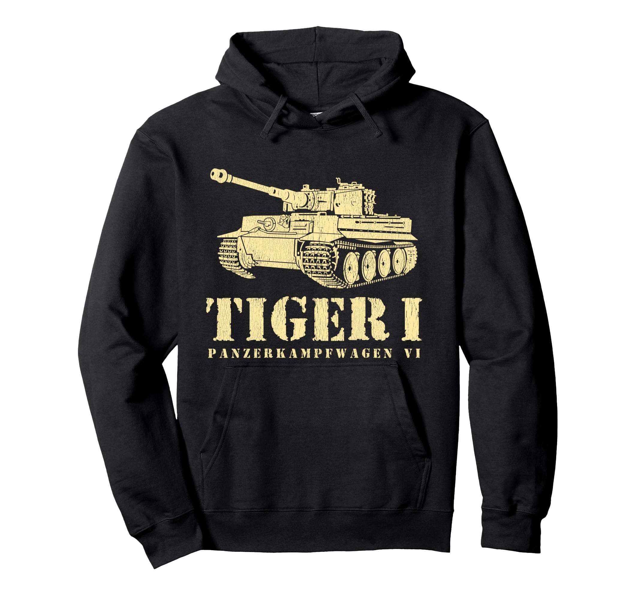 Funny Army Vintage Tiger Tank PzKpfw VI WWII Gift Men Boys Pullover Hoodie
