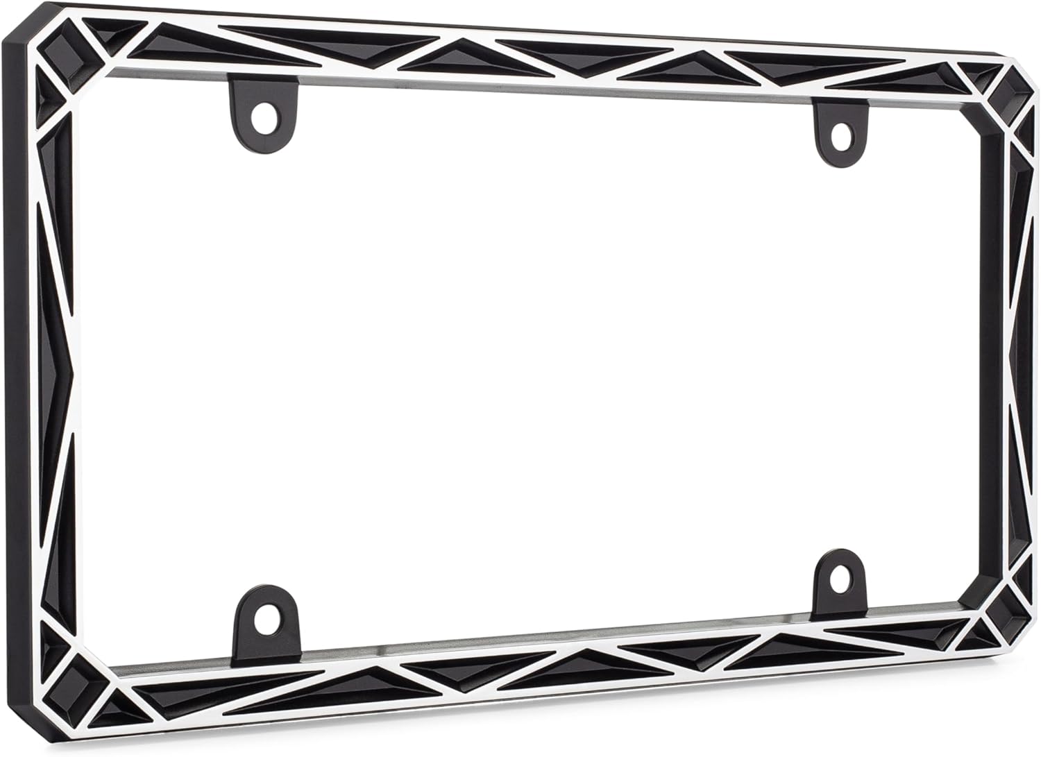 Cruiser Accessories 58953 Geometric License Plate Frame, Black/Chrome