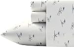 Eddie Bauer - Twin Sheet Set, Cotton Percale Bedding Set, Crisp & Cool Home Decor, Dorm Room Essentials (Kayaks White, Twin)