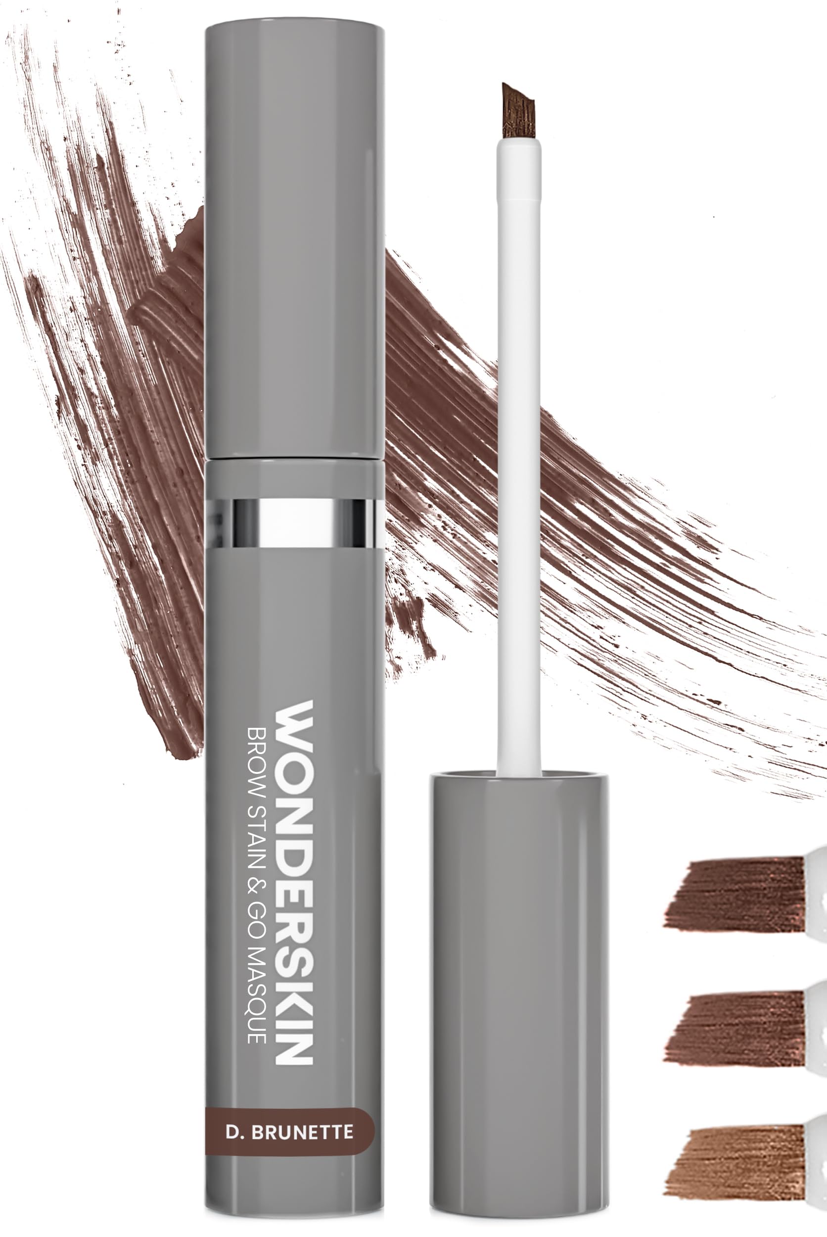Wonderskin Wonder Blading Brow Stain & Go Masque, Long Lasting Brow Stain, Transfer Proof Brow Tint, Smudge Proof Eyebrow Stain (Dark Brunette)