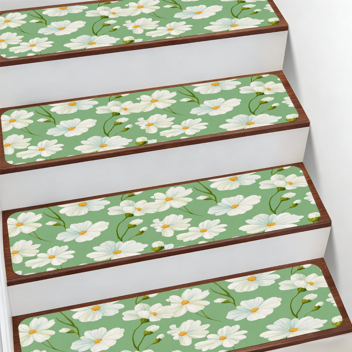 Alfombras para escaleras con flores para proteger a niños y mascotas en el hogar