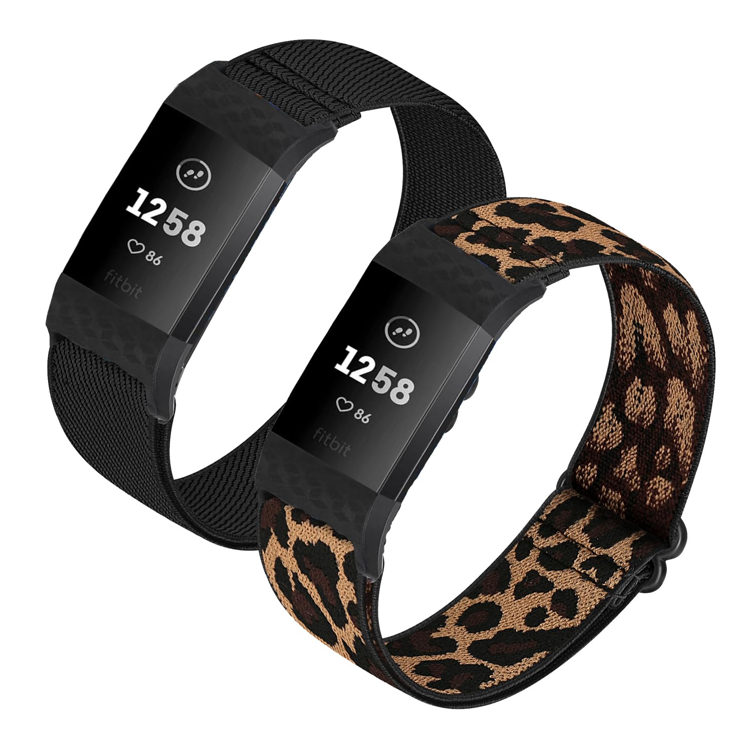 HUYIIO 2 Pack Adjustable Elastic Watch Strap Compatible with Charge 2 Straps, Soft Breathable Nylon Sport Band Stretchy Replacement Wristband For Women Men