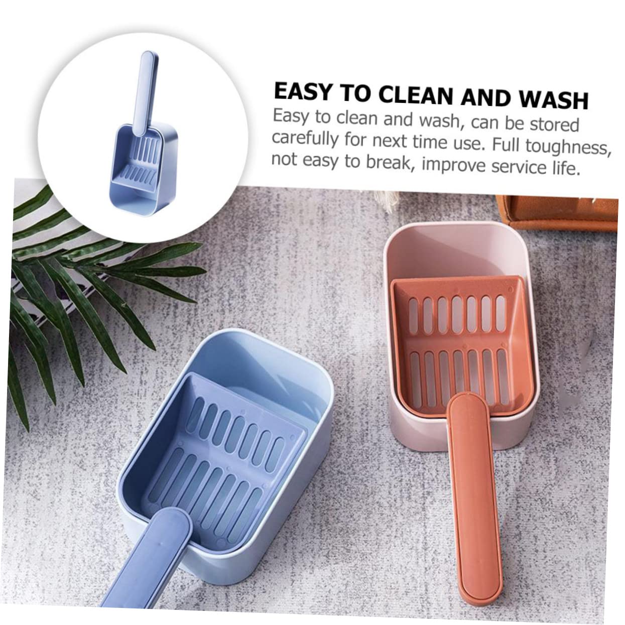 Pala para Arena de Gatos, Herramienta Multifuncional for la Limpieza de excrementos Gato. Diseño ergonómico for facilitar en el hogar(Blue)