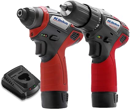 ACDelco ARI12105-K5 G12 Series 12V Cordless Li-ion 3/8 2-Speed Drill Driver & 14 Impact Driver Combo Tool Kit