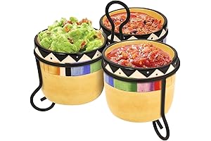 Kovot Fiesta Style 3-Dip Bowls with Metal Stand